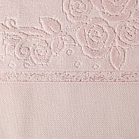 Рушник з місцем для вишивки велюр, 30 х 50 см Ніжно-рожевий