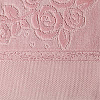 Рушник з місцем для вишивки велюр, 30 х 50 см Темно-рожевий
