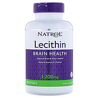 Лецитин 1200 мг, Lecithin, Natrol, 120 желатинових капсул