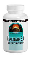 Пищеварительные Ферменты 500мг, Pancreatin 8 X, Source Naturals, 50 капусл