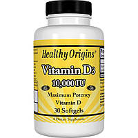 Вітамін D3, Vitamin D3, 10000 IU, Healthy Origins, 30 капсул