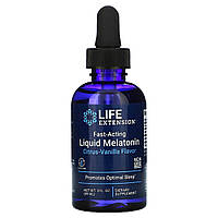 Мелатонін рідкий, швидкодіючий з цитрусово-ванільним смаком, Fast-Acting Liquid Melatonin, Life Extension, 2