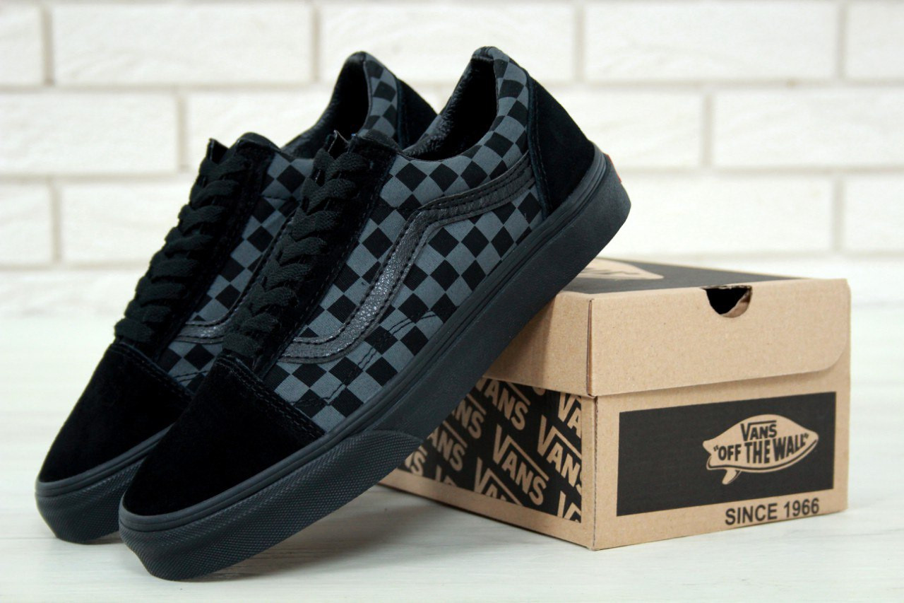 Vans Old Skool Checkerboard Grey Black ID