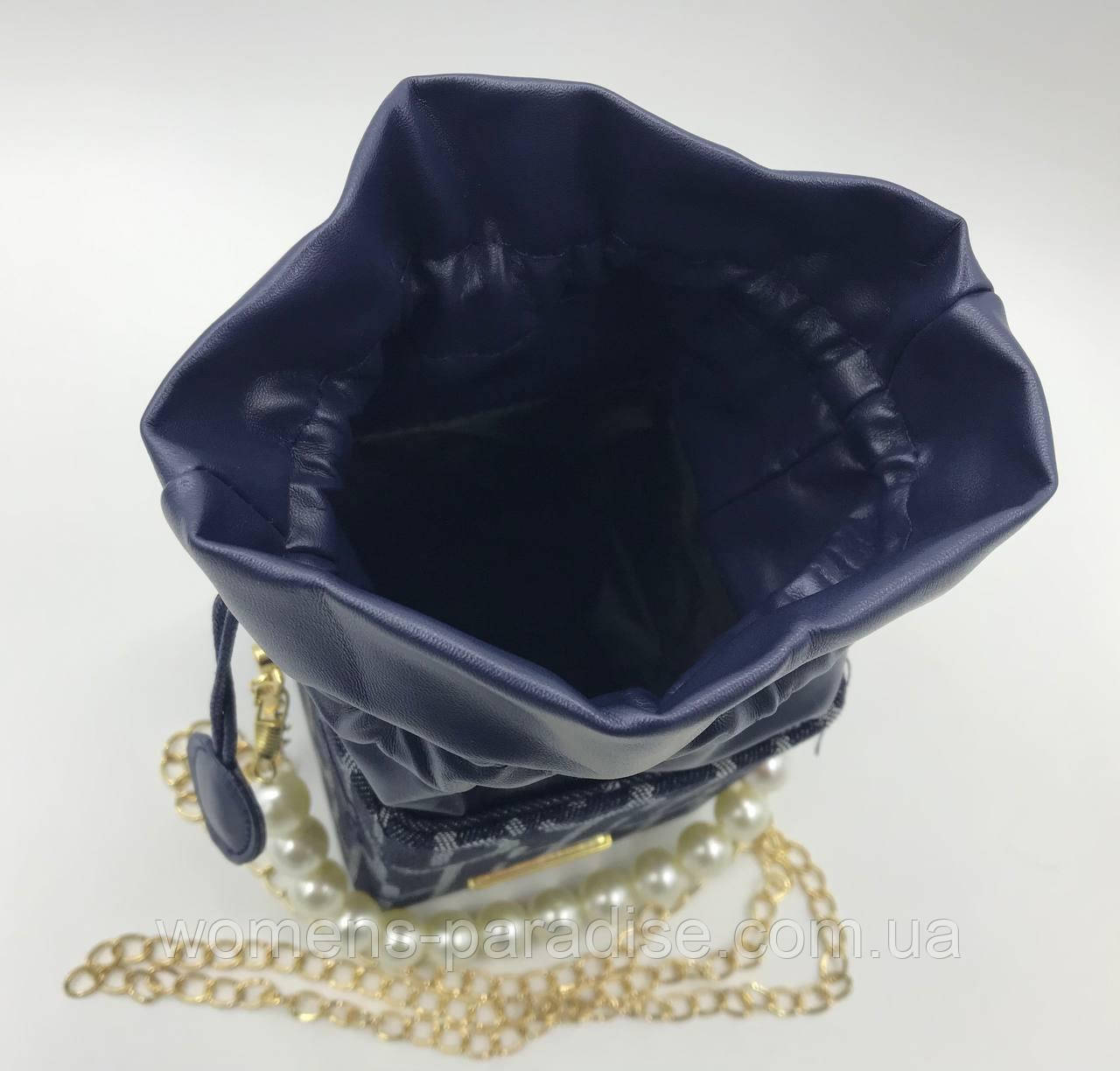 Женская сумка. Стильная женская мини сумка. Небольшая вместительная сумочка темно синего цвета - фото 6 - id-p1381492352