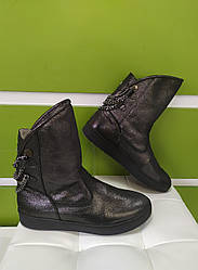 STTOPA зима. Розміри 40-44. Уги чоботи великих розмірів із натуральної замші. 279-4044 Чорний сатин