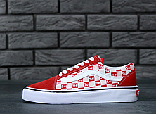 Чоловічі кеди Vans Old Skool Checkerboard х Supreme Red White, фото 4