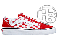 Мужские кеды Vans Old Skool Checkerboard х Supreme Red White