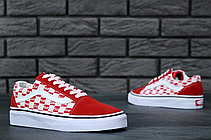 Чоловічі кеди Vans Old Skool Checkerboard х Supreme Red White, фото 5