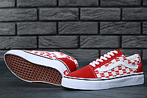 Чоловічі кеди Vans Old Skool Checkerboard х Supreme Red White, фото 6