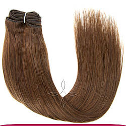 Натуральне Азіатське Волосся на Тресі 50 см 100 грам, Шоколад №04