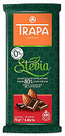 Шоколад без глютена и без сахара "Черный 80%" Stevia Trapa 75 г