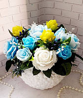 Букет цветов " Синяя роза" , мыло ручной работы