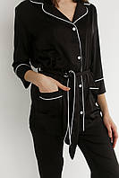Пижама женская шелк , цвет черный