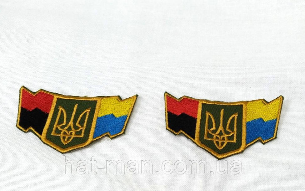 Нашивка Тризуб з прапорами (7*4см)