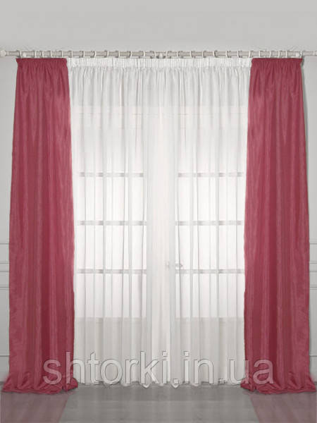 Комплект тюль і штор Айворі, фото 1