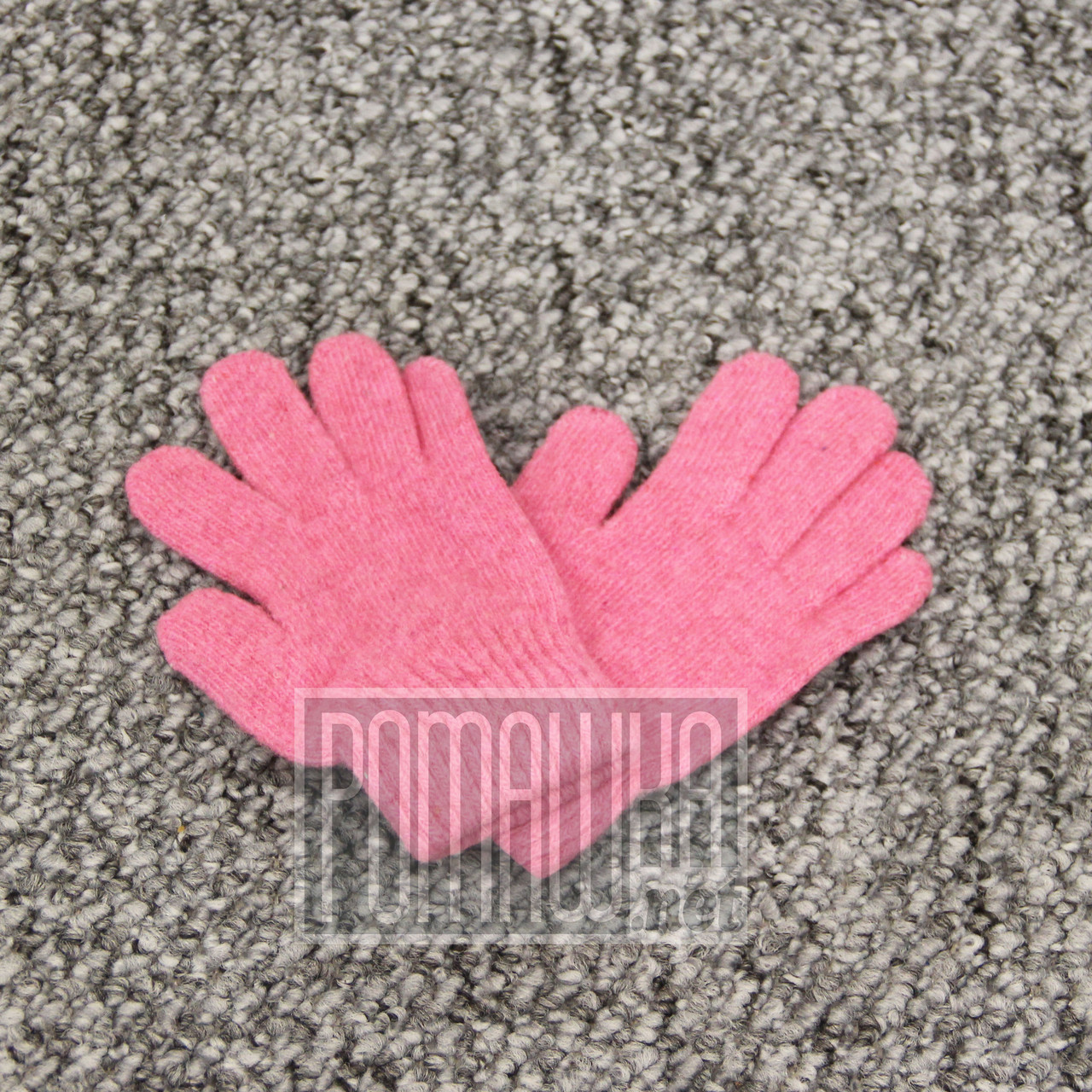 Демисезонные детские 2-5 лет теплые вязаные однослойные плотные перчатки для девочки детей 7097 Розовый - фото 1 - id-p527137710