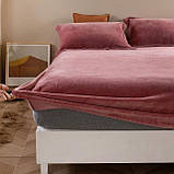 Велюрове простирадло на гумці 200*230+25см Натяжне простирадло на матрац або диван високої якості, фото 3