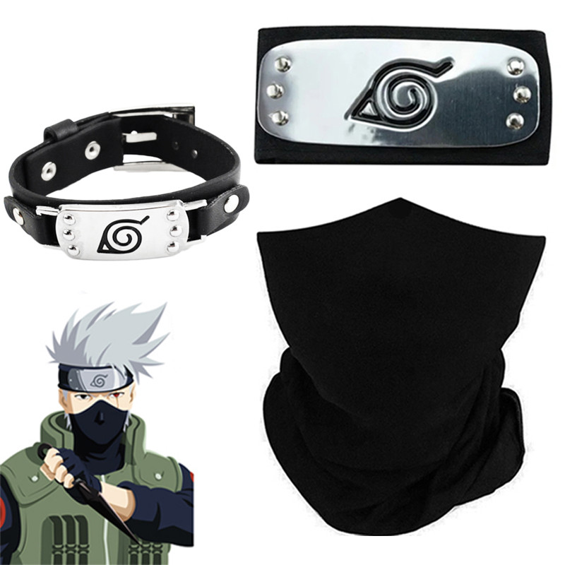Набір Какаші з манги Наруто: Маска + Пов'язка + Браслет | Косплей Какаші Хатаке | Cosplay Kakashi Hatake, фото 1