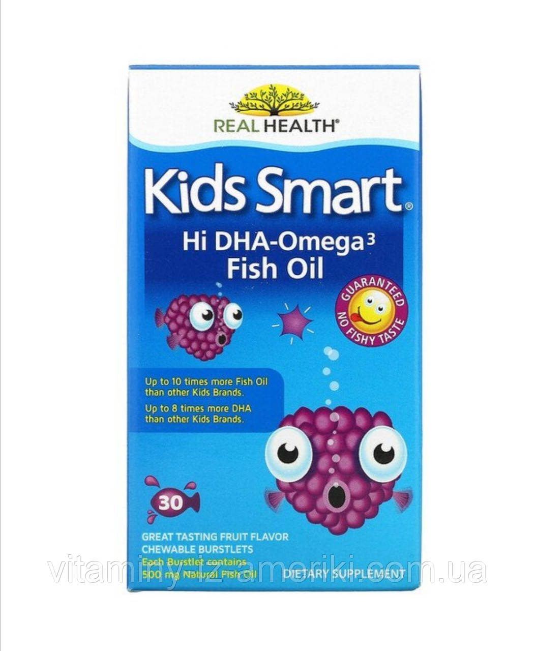 Омега 3 для детей Bioglan Kids Smart с 3 лет с ягодным вкусом, рыбий ...