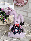 Великодній кролик Малиш, Н-23 см, текстильна іграшка, декор на Великдень,, фото 3