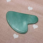 Ролик і скребок для масажу гуаша Jade Roller із Зеленого нефриту, фото 4