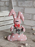 Великодній кролик Малиш, Н-23 см, текстильна іграшка, декор на Великдень,, фото 4