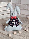 Великодній кролик Малиш, Н-23 см, текстильна іграшка, декор на Великдень,, фото 9