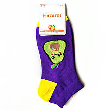 Шкарпетки жіночі короткі літні з принтом авокадо фіолетові 37-41 Наталі