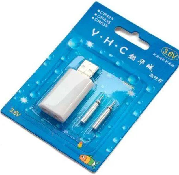 Акумулятори CR425 3В, 2 шт, USB зарядним пристроєм