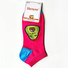 Шкарпетки жіночі короткі літні з принтом авокадо рожевий 37-41