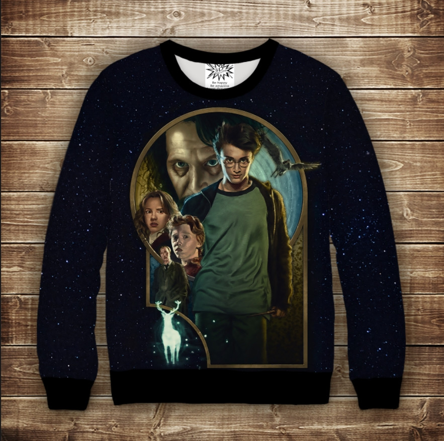 Світшот з 3D принтом Гаррі Поттер та в'язень Азкабана Дитячі і дорослі розміри ВСІ Розміри, фото 1