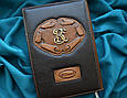 Щоденник А5 формату в шкіряній обкладинці c художнім об'ємним тисненням ручної роботи "Зірка рись", фото 4