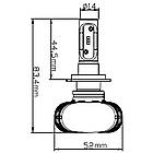 S1 Лампа світлодіодна цоколь H7 (к-кт 2 шт) 12/24V, 50W, 4000Lm авиац. алюмін. профілю., фото 10