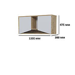Модульна полиця навісна з дверцями Unity G 2D для книг в кімнату підлітка дуб тахо / біла аляска