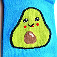 Шкарпетки жіночі короткі літні з принтом авокадо бірюзові 37-41, фото 3
