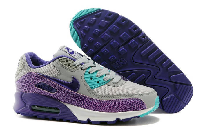 Кроссовки женские Nike Air Max 90 Premium Purple Grey (в стиле найк аир ...