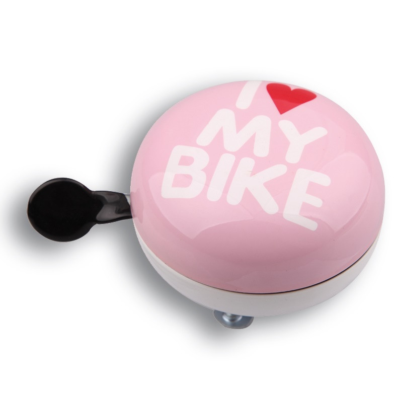 Звонок Динг-Донг Green Cycle GCB-1058S I love my bike диаметр 80мм розовый