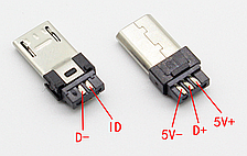 Штекер/розбірний конектор micro USB 5pin 6мм