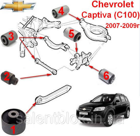 Сайлентблоки Chevrolet Epica V200/V250; Chevrolet Evanda V200 (до-кт18шт)