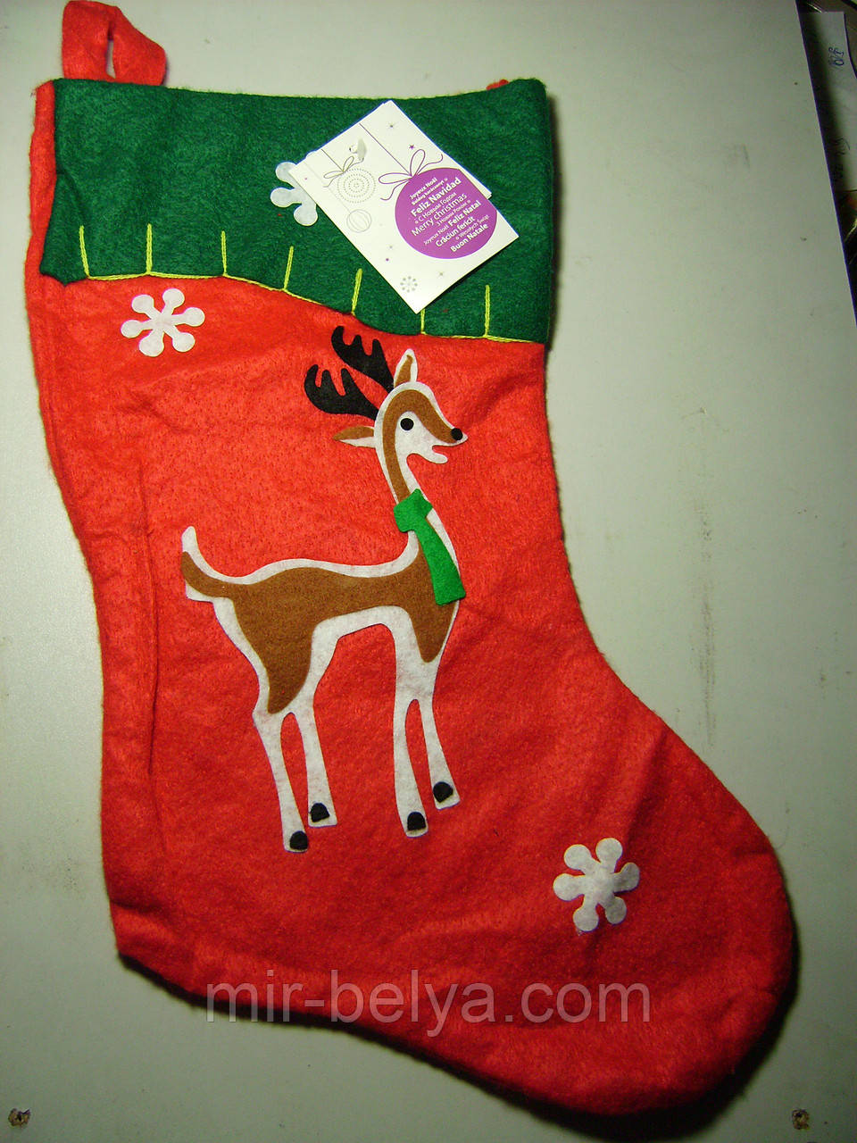 Новорічний мішок для подарунків різдвяний, фото 1