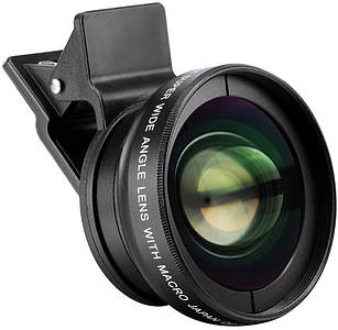 Макролінза на телефон 2в1 (Macro Lens 0.45X і Super wide angle 37 мм)