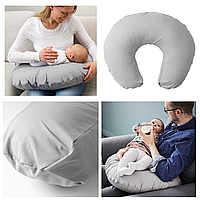 Эластичная и удобная подушка для кормления ребёнка IKEA LEN 60x50x18 см серая ИКЕА ЛЕН