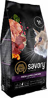 Savory Adult Cat Steril Fresh Lamb & Chicken (Сейворі Едалт Кетріл) сухий корм для стерильних котів 2 кг.