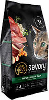 Savory Adult Cat Gourmand Fresh Turkey & Duck (Сейворі Едалт Кет Гуман) корм для котів привертних в їжу