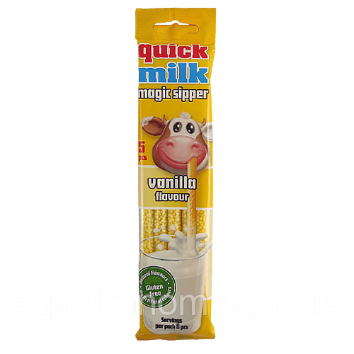 Трубочки для молока ваніль Квік Мілк Quick Milk vanille 30g 20шт/пач 12пач/ящ (Код: 00-00004737)
