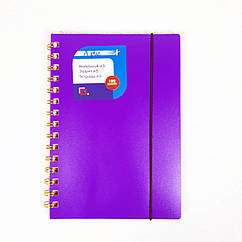 Блокнот на спіралі A plus А5 пластикова обкладинка на гумці 100арк A5112-1