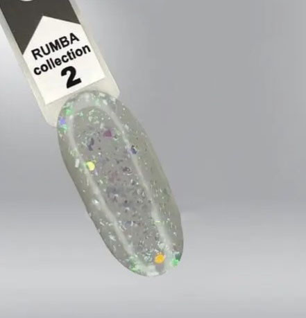 Гель-лак Rumba Oxxi 2, зеленувато-рожево-бірюзовий мікс слюди, 10 мл