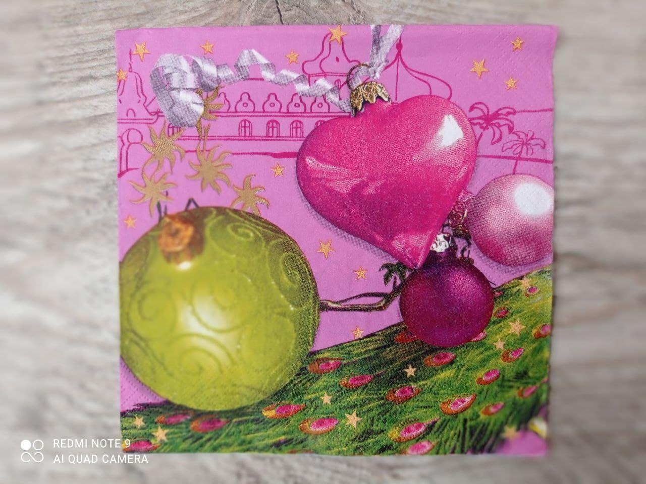 Серветка для декупажу, новорічна тема 33*33 см, 3 грн, фото 1