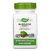 Корень Лопуха, Burdock Root, Nature's Way, 475, 100 капсул