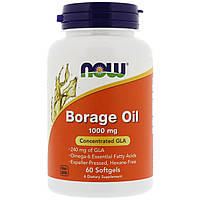 Масло огуречника, Now Foods, Borage Oil, 1000 мг, 60 мягких желатиновых капсул